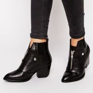 Shellys London Scalone Sipper Black Leather Bootie
